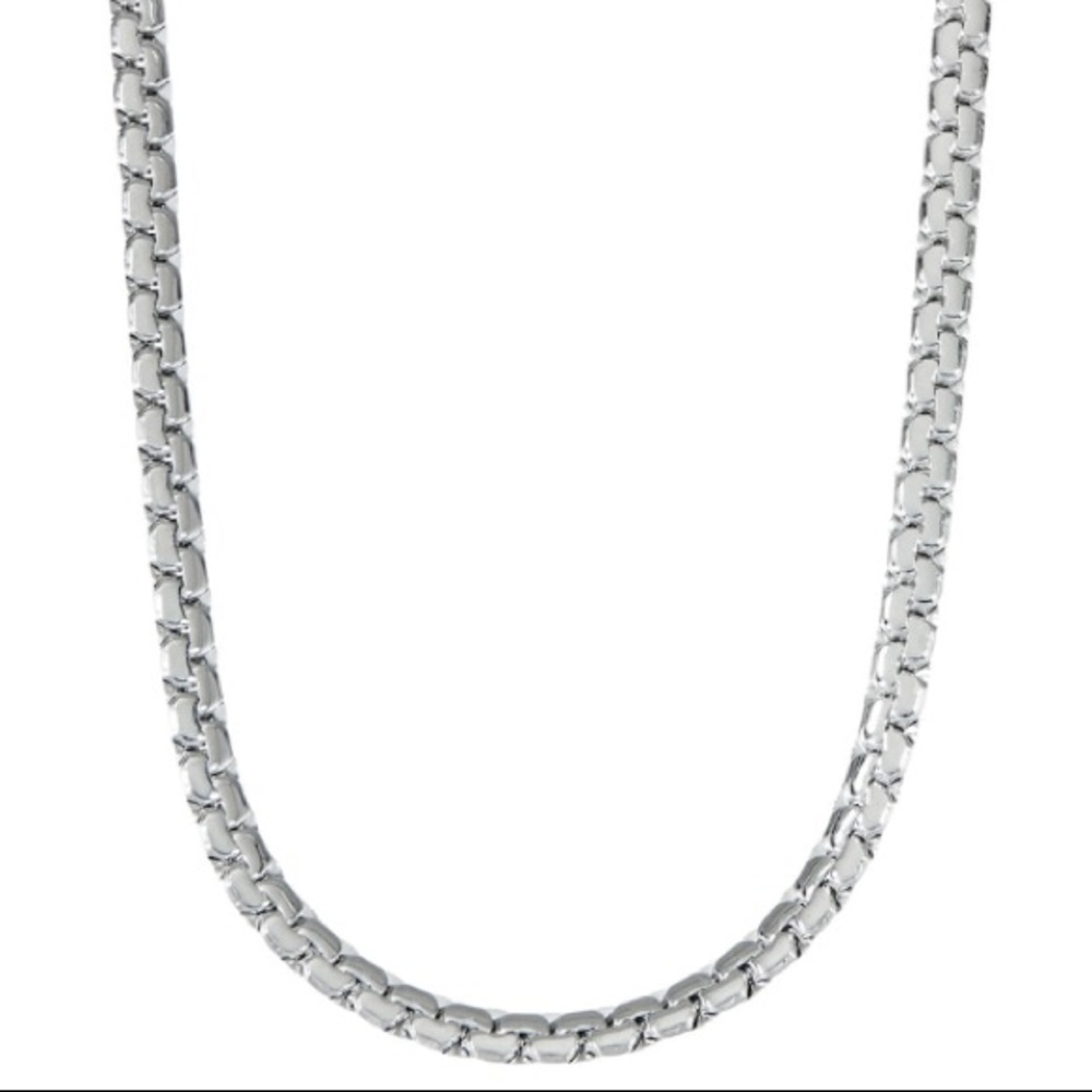 Men’s Stainless Steel Flat Box Chain 24”
